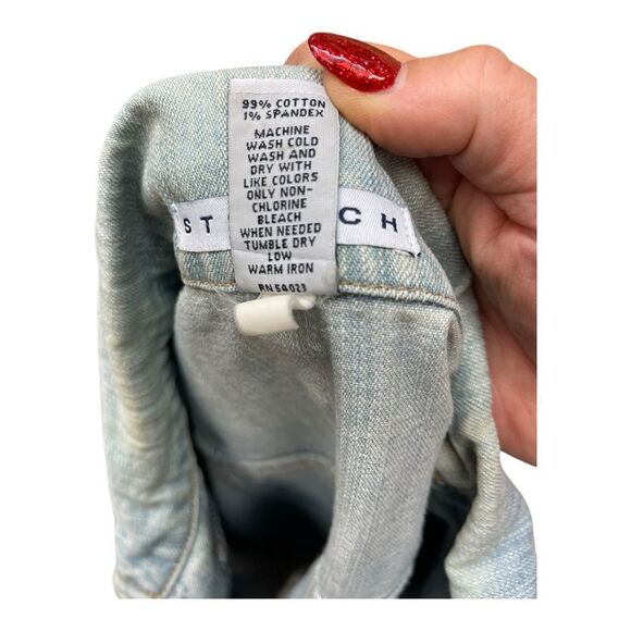 Y2K Gap Light Blue Jean Jacket Size S Stretch Vintage Classic - Picture 5 of 7
